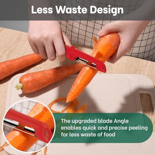Beneno Swivel Vegetable Peeler, Premium Smooth Peeling Potato Peeler, Red