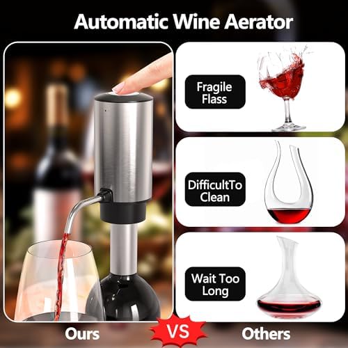Electric Wine Decanter, Rechargeable Automatic Wine Aerator Wine Dispenser