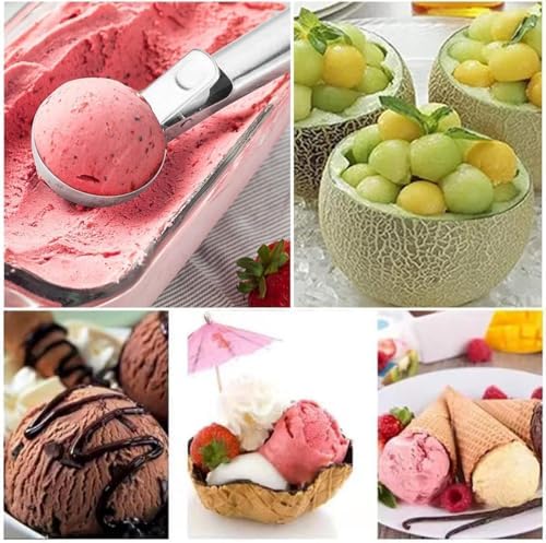 Sakoraware Stainless Steel Icecream Serving Spoon | Scooper for Ice Cream Fruit Scoop with Trigger | Big Size Multifunctional Pack of 1