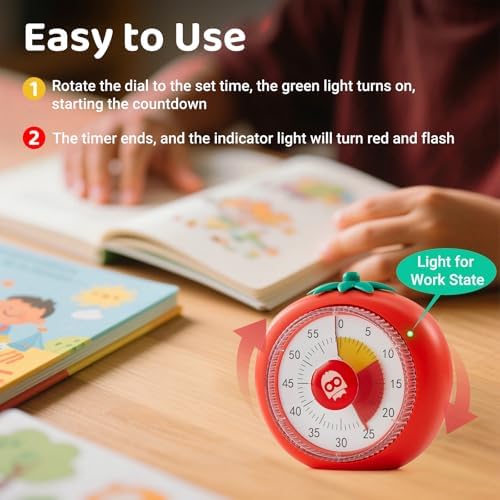 Magnetic Visual Timer, 60-Minute Countdown for Kitchen Classroom Homework