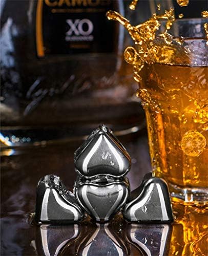 Stainless Steel Square Shaped Whiskey Stones Set Reusable Chilling Rocks Ice Stones Gift for Whiskey Lovers