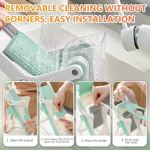 Potato French Fry Cutter, Mandoline Slicer for Kitchen - Vegetable Chopper, Food Slicer with Container, Onion Dicer with Safety Guard - Multi Vegetable Slicer for Healthy Cooking