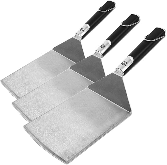 Pit Boss Grills Soft Touch Big Head Spatula, Black/Silver large (Pack of 3)