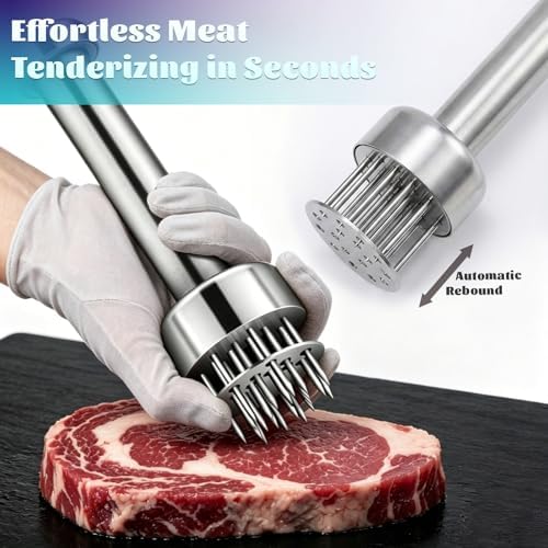 304 Stainless Steel Meat Tenderizer with 21 Retractable Needles
