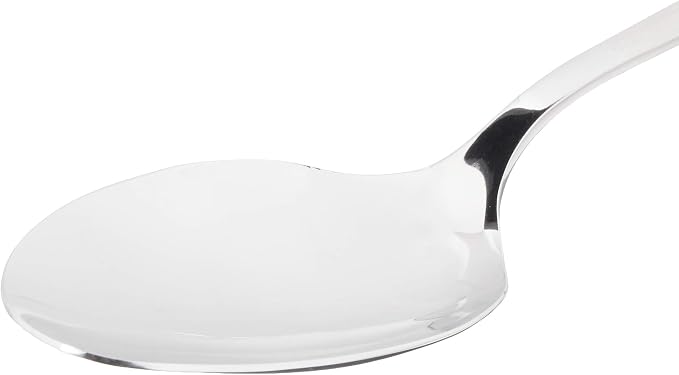 Mercer Culinary 18-8 Stainless Steel Plating Spoon with Solid Bowl, 9 Inch,Silver