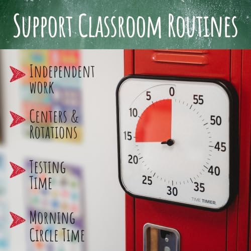 TIME TIMER 12 inch Visual Timer 60 Minute Kids Desk Countdown Clock with Dry Erase Activity Card, Also Magnetic for Classroom, Homeschooling Study Tool, Task Reminder, Home and Kitchen Timer