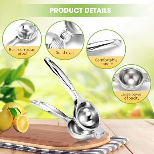 VINATO Manual Citrus Juicer, Stainless Steel Lemon Squeezer for Bar and Kitchen, Kitchen, Bar, Restaurant, 7 cm