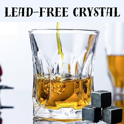 A&A Wonders Premium Whiskey Stones 100% Natural Granite Set of 9 Chilling Rocks Stone Reusable Ice Cubes for Drinks with Velvet Carrying Pouch, Gift for Whiskey Lovers (Crown)