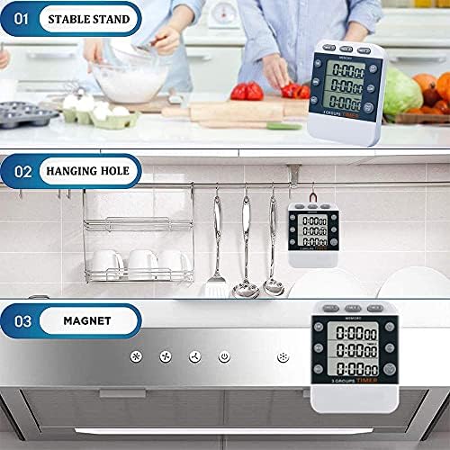 Digital Dual Kitchen Timer, Multiple Channels Countdown Timer