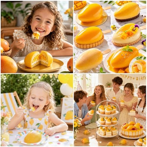 Mango Silicone Mold Mango Shape Cake Mold 3d Fruit Silicone Mold Mango Chocolate Molds for Baking Pastry Chocolate Candy Pudding Ice Cream Dessert Jelly Candle Soap Cake Cupcake Fondant Mould