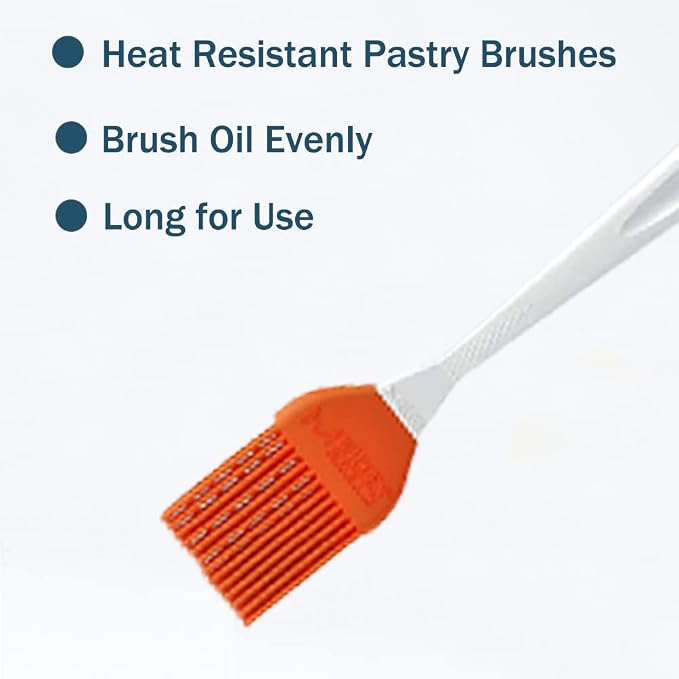 Utoolmart Silicon Basting Brush, Wooden Handle Heat Resistant Pastry Brushes, Spread Oil Butter Sauce Marinades for BBQ Grill Barbeque & Kitchen Baking, Cooking 1pcs