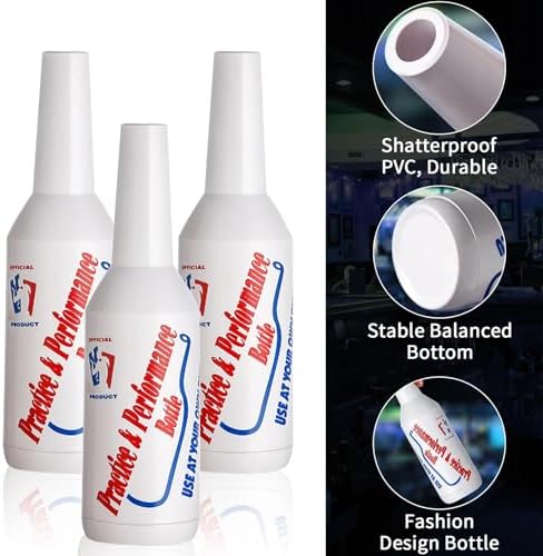 SuproBarware Flair Bottles Practice Set of 3 Bartender Practice Bottle 25oz/750ml Flair Bartending Kit Performance Training Bar Liquor White Decorative Shaker for Bar Pub Wine Cocktail