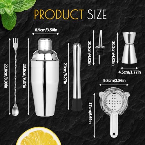 6-Piece Cocktail Shaker Set Bartender Kit Drink Shaker Bar Set