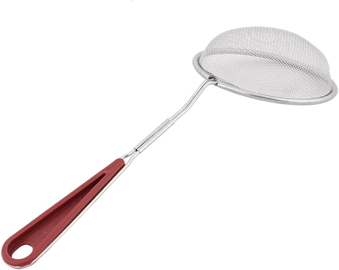 uxcell Plastic Handle Fine Mesh Strainer Skimmer Ladle 9 Inch Length 5pcs
