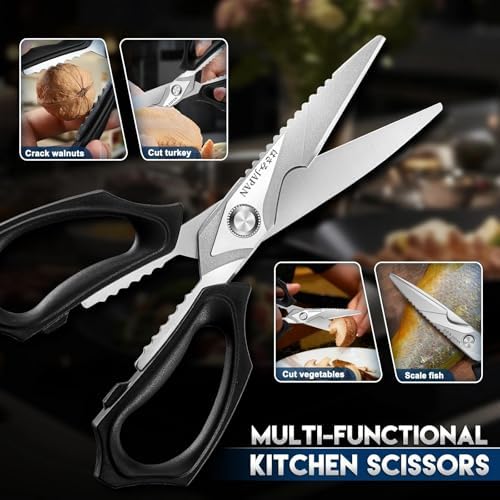Purple Dragon Kitchen Scissors for Food - Heavy Duty Kitchen Shear Sliver
