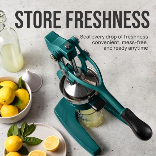 Zulay Kitchen Cast Iron Juicer - Heavy Duty Orange Juicer with Detachable Strainers for Easy Cleaning, Citrus Press for Citrus Fruits, Perfect for Bartenders, Juice Lovers & Health Enthusiasts