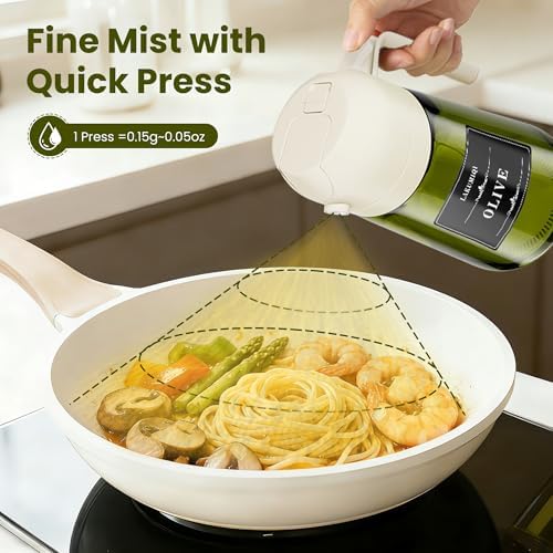 Oliver Oil Sprayer Dispenser for Cooking Bottle 16oz Green Glass BlackWhite
