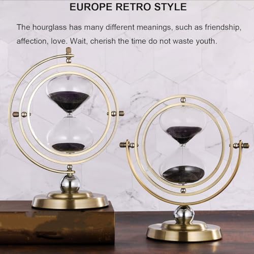 Hourglass Sand Clock Timer, Vintage Brass Hour Glass 60 Minute for Decor