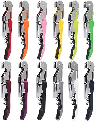 RECUTMS 12 Pack Wine Opener,Waiter Corkscrew Wine Key for Servers（12 Color）