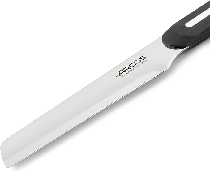 Arcos Paring Knife 4 Inch Stainless Steel. Table Knife for Peeling Fruits and Vegetables. Ergonomic Polypropylene Handle. Suitable for all types of food. Series B-Line. Color Black and White.