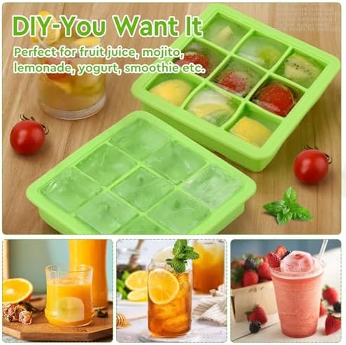 Small Ice Cube Trays for Freezer, Silicone Ice Cube Tray with Lid
