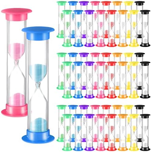 Queekay 48 Pcs 2 Minute Sand Timer for Kids Hourglass Timer,Colorful