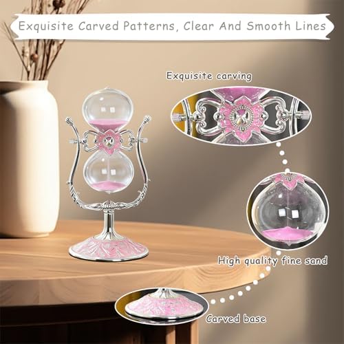 Sand Timer 30 Minutes,Hour Glass,Metal Vintage Hourglass,Hourglass Decor,for Home Decoration Office Desk Wedding Party Decor Kitchen Timer (U-Shaped, 30 Min)