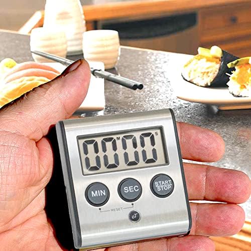 Elegant Digital Kitchen Timer Stainless Steel - Loud Alarm - Model eT-23 (Pack of 2)