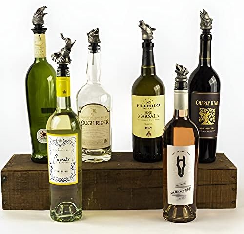 TXOKO Premium Stainless Steel Wine Pourer, Aerator and Decanter - Pour Spout for Red, White and Rose Wine, Liquor and Olive Oil! Gift Box Packaging includes extra stopper.