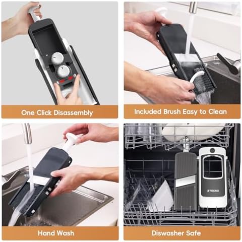 Safe Mandoline Slicer for Kitchen, Vegetable & Food Cutter, Easy to Clean