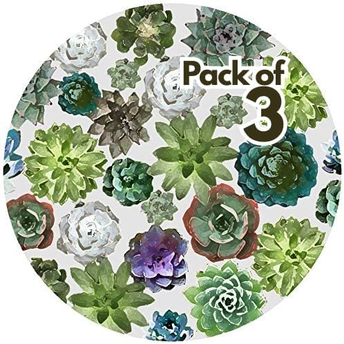 Andreas Silicone Jar Opener, Set of 3, Succulents- 6.25" Non-Slip Lid Gripper & Garlic Peeler, Dishwasher Safe, Multi-Use, Durable Silicone & Fabric, Made in the USA, JO-365-3PK