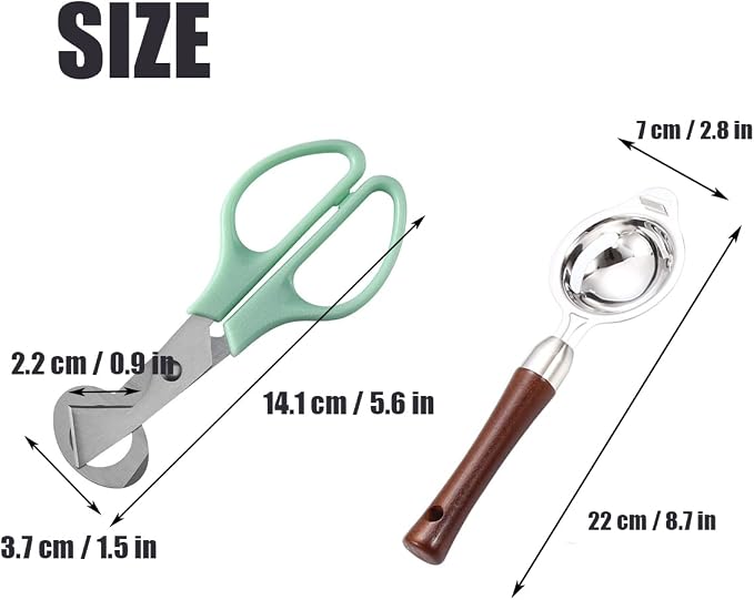 4PCS Quail Egg Scissors Egg Yolk Separator Set Stainless Steel Egg Cutter for Home Kitchen Utility Tools