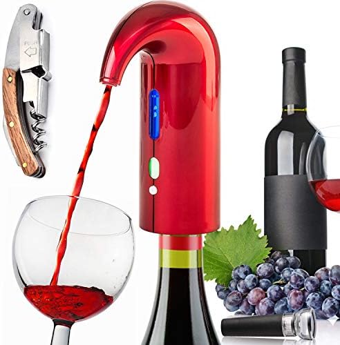 Electric Wine Aerator Dispenser Set – Automatic Wine Decanter & Pourer with LED Display, Best Sellers Rechargeable Wine Pump & Stopper, Perfect Christmas Gifts for Wine Lovers