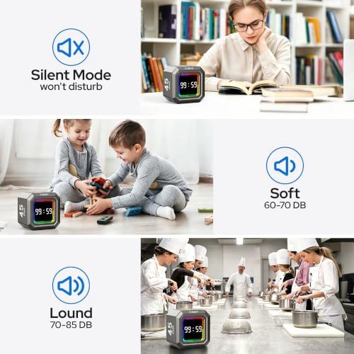 Kitchen Timer Visual Timer for Kids Color Display Gravity Sensor Cube