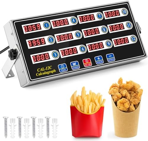 Relaxweex 1 Pack Commercial Digital Kitchen Timer for Cooking, 12 Channel