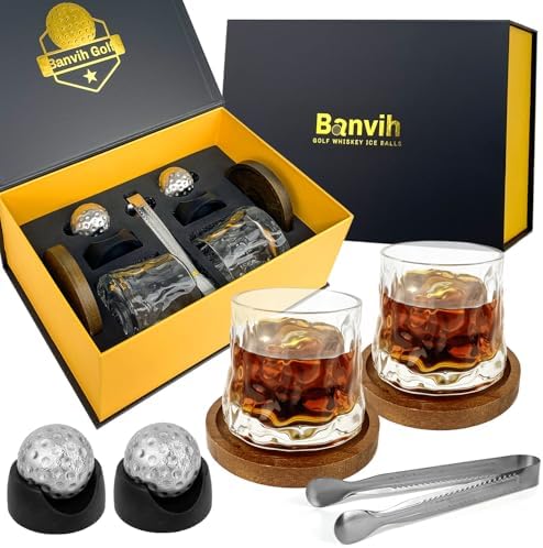 Whiskey Golf Stones Gifts Set Accessories for Men -Valentines Day Gifts for Him-Birthday Gifts for Men