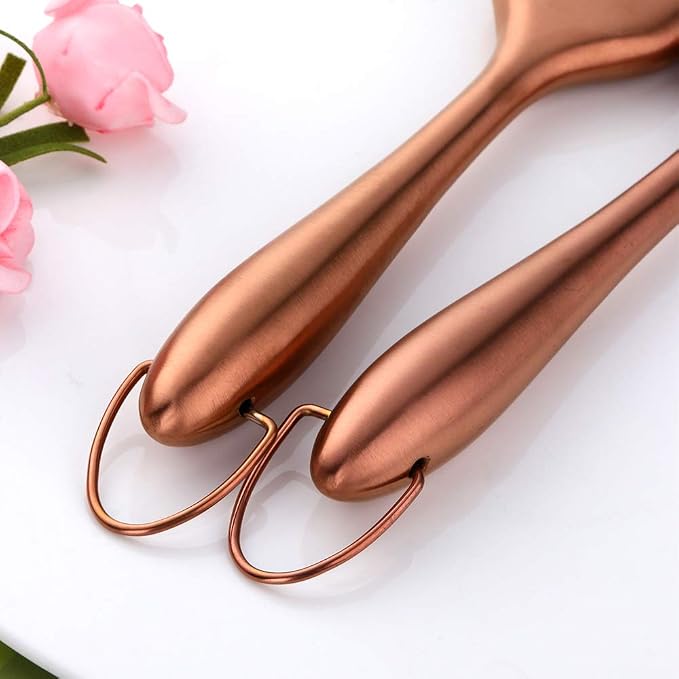 2 Pack Grill Basting Brush with 2 Pack Back Up Silicone Brush Heads, No Shed Bristles Stainless Steel Handles Heatproof Rust Resistant, Pastry Brushes for Kitchen Cooking BBQ (Rose Gold)