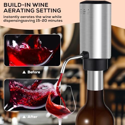 BLUBYEES Electric Wine Aerator 3-in-1 Automatic Wine Decanter & Dispenser
