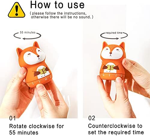 ELE DEPI 2pcs Cute Kitchen Timer for Kids,Mechanical Egg Timer for Cooking.