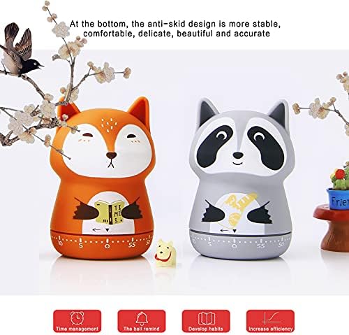 ELE DEPI 2pcs Cute Kitchen Timer for Kids,Mechanical Egg Timer for Cooking.