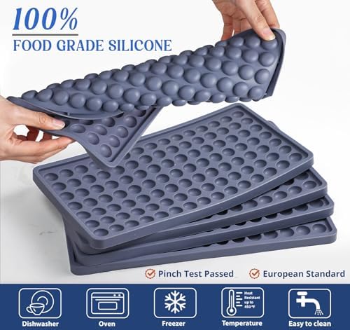 Webake 5Pcs Silicone Tray Dividers for Harvest Right Small and Medium Trays, 1.3ml for Yogurt Bites & Candy Pieces, LFGB Platinum Silicone with Scraper
