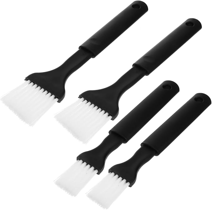 Luxshiny Bbq Brush Set 4Pcs Nylon Basting Brush with Comfortable Grip Plastic for Cooking Baking Roasting and Grilling Heat Resistant Dishwasher Safe 8.07 in