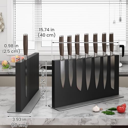 THMINS Large Magnetic Knife Block Stainless Steel Magnetic Knife Holder