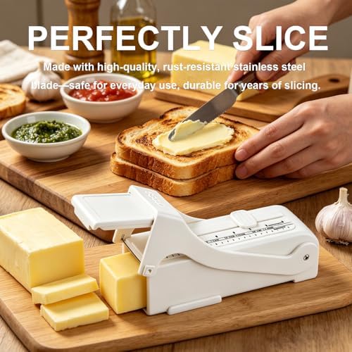 Butter and Cheese Cutter with Adjustable Stainless Steel Wire, Multipurpose Slicer for Block Cheese, Soft Foods