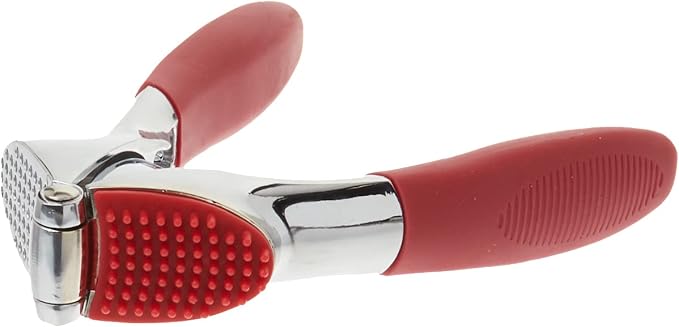 Trudeau Garlic Press - Effortless Garlic Crusher with Built-In Cleaning Aid, Large Garlic Chamber, Comfortable Ergonomic Handle, BPA-Free & Dishwasher-Safe - Quick and Easy Meal Preparation