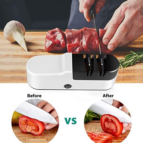 Electric Knife Sharpener for Kitchen Knives, Automatic Knife Sharpener Sharpening & Polishing, Electric Sharpeners Knife Tool Helps Repair, Restore, Polish Blades