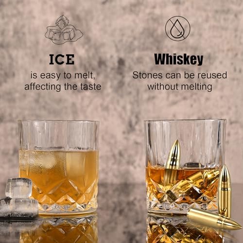 EooCoo Mens Gifts, Whiskey Stones Gift Set with 6 Pcs Stones and Box