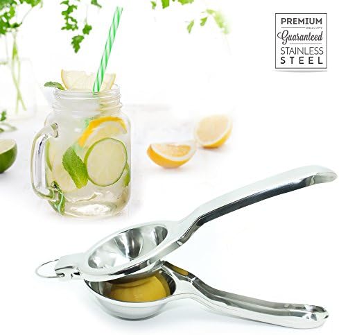 The BIGGEST Professional Super Jumbo Stainless Steel Lemon Squeezer (EcoJeannie LS0002), Never Break Never Rust Lemon Juicer, Citrus Juicer/Commercial Grade Citrus Press (With Free Citrus Tap)