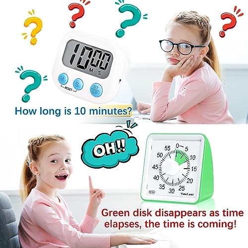 60-Minute Visual Timer for Kids, Management Classroom Timer, Green