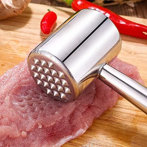 Stainless Steel Tenderizer Meat Hammer Pounder Dual-Sided Meat Mallet for Kitchen Tool Steak Pork Chicken Chop Cucumber Garlic